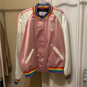PINK LADIES satin coach jacket